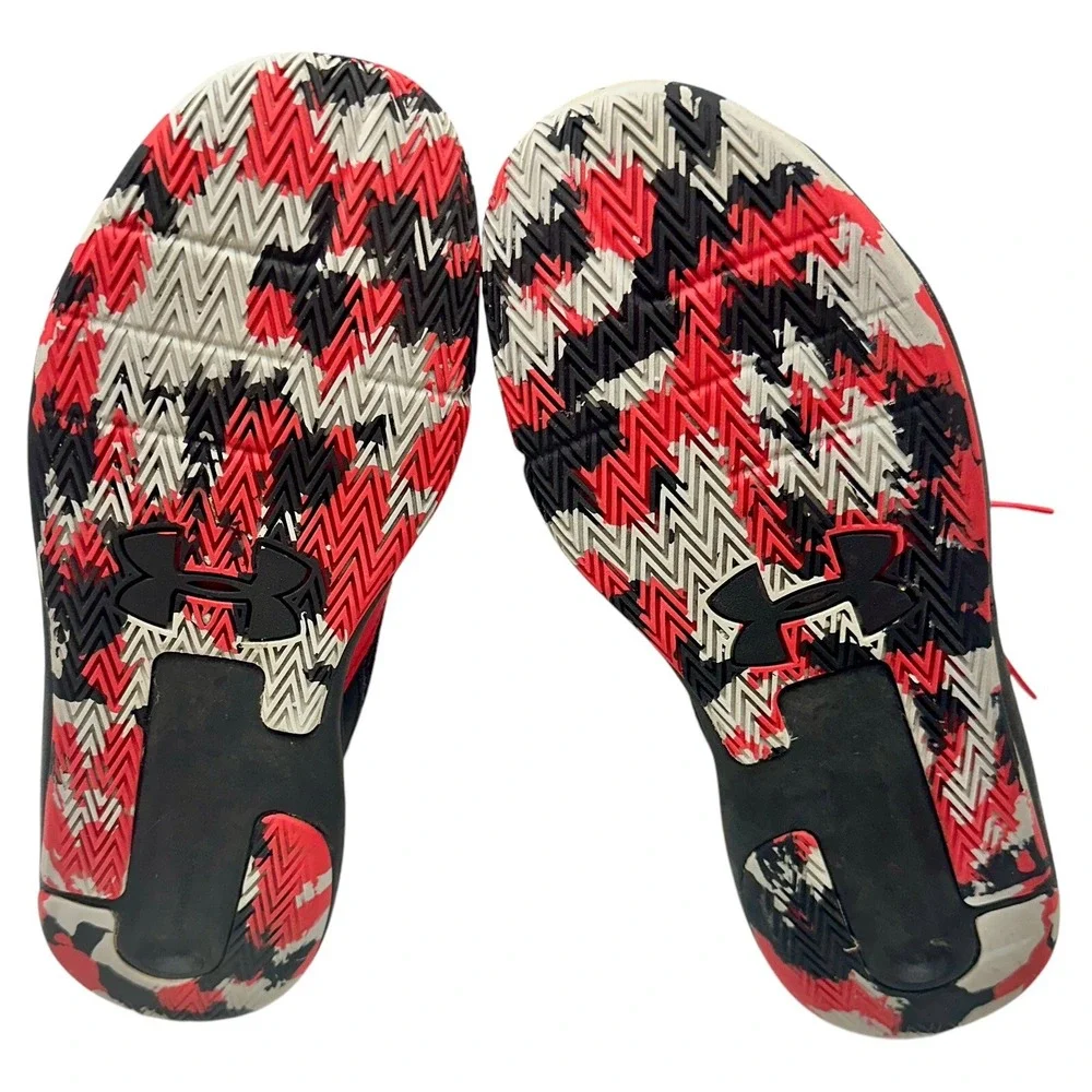 Under Armour Boys Lockdown 5 3023533-601 Red Basketball Shoes Sneakers‎ Size 7Y